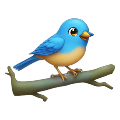cute blue bird makes party sticker