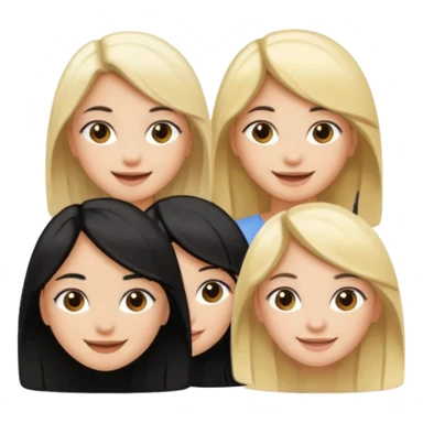 BLACKPINK 4 girls, hair colors: 1 blonde, 2 black, 1 brown sticker