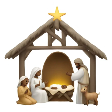 Holy manger scene white skin tone sticker