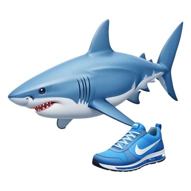 Shark whith nikes shoes in blue sticker