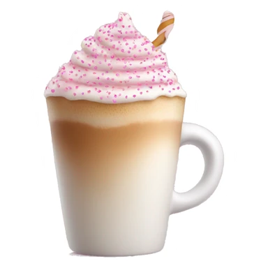 Latte in small cup with pink sprinkles sticker