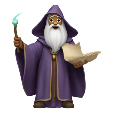 Wizard holding a schedule and waving his wand at it sticker