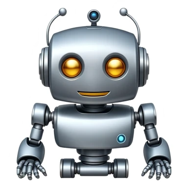 smiling robot sticker