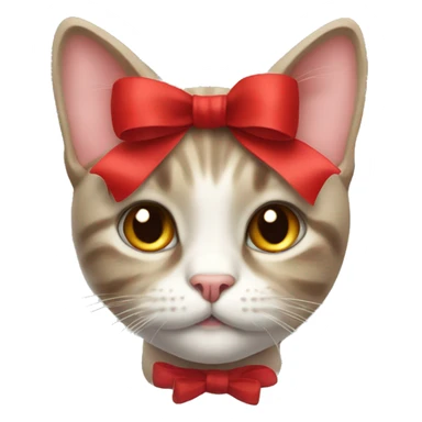 cat with a cute red bow sticker