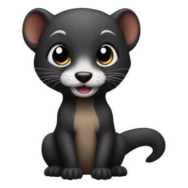 cute weasel black sticker