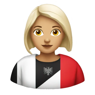 a women with albania flag sticker