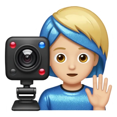 glitter cian web cam sticker