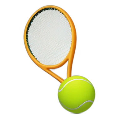 Tennis racket with ball sticker
