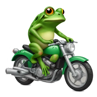 Frog on mororbike sticker