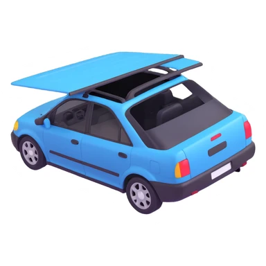 car roof with sunroof panel sliding open, sunlight visible sticker