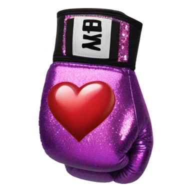 Punk boxing gloves with hearts and glitter sticker