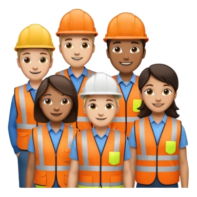 group of multiracial railway engineers sticker