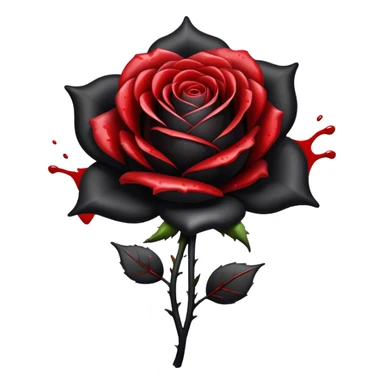 black rose with blood splatter sticker