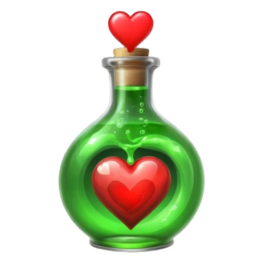 green potion and heart sticker