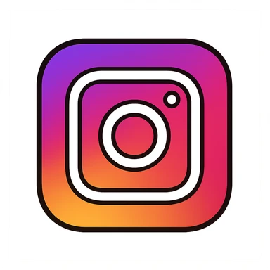 Recreate the Instagram logo exactly with the same vibrant gradient background and white camera outline in a minimal and modern style. sticker