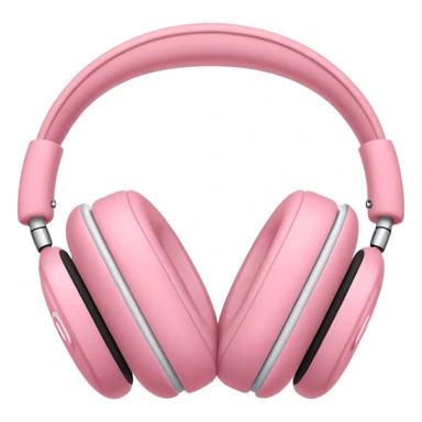 Create a pink happy circle emoji who listens to music on AirPods Max make them always this style  sticker