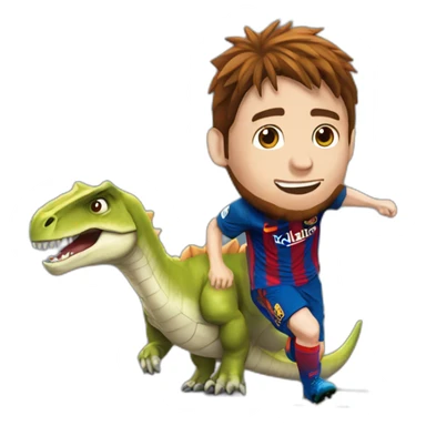 Messi sur un dinosaure sticker