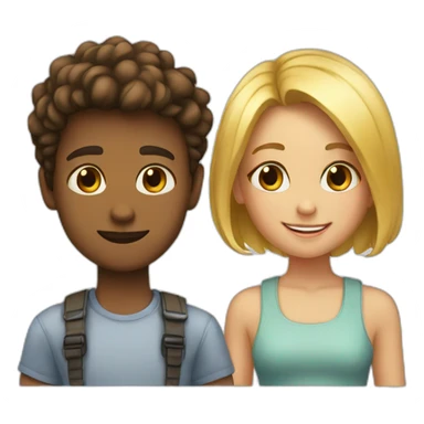 Boy girl friendship sticker