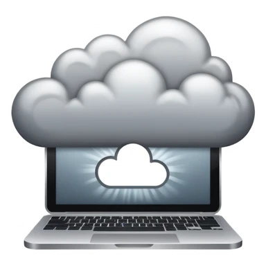 Computer transforming into a cloud sticker