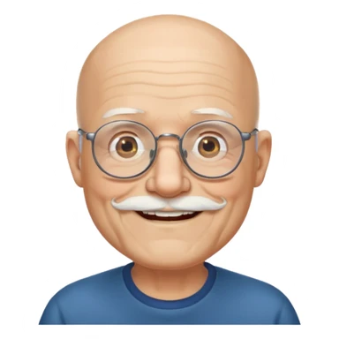 old man bald with beard and glasses sticker