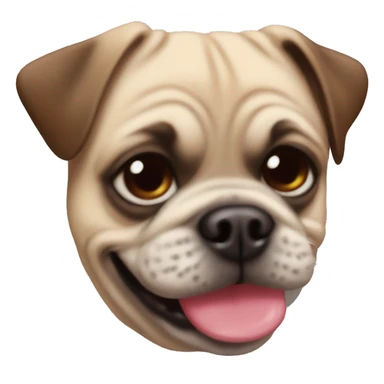 A smiling cherry with pug face sticker