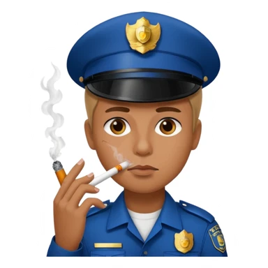 Smoking with police sticker