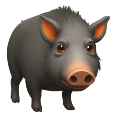 boar with two orange lines in each cheek sticker