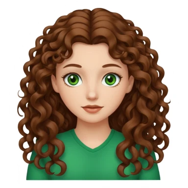 white girl with long curly brown hair sticker