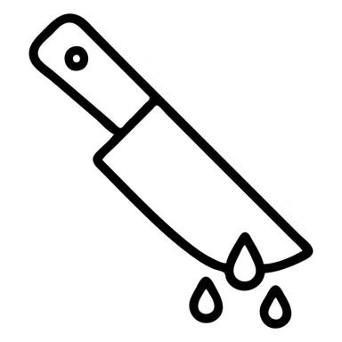 butchers knife with blood on it sticker