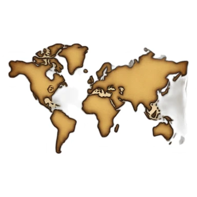 old paper world map sticker