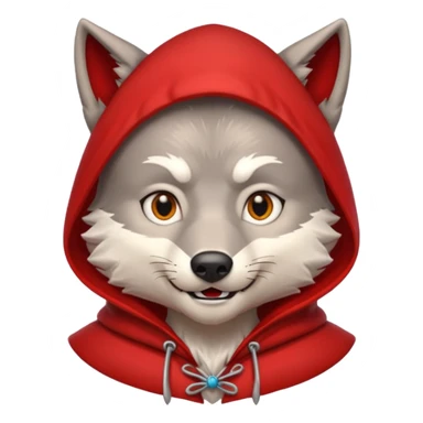 Animal lobo macho hablando con caperucita roja sticker