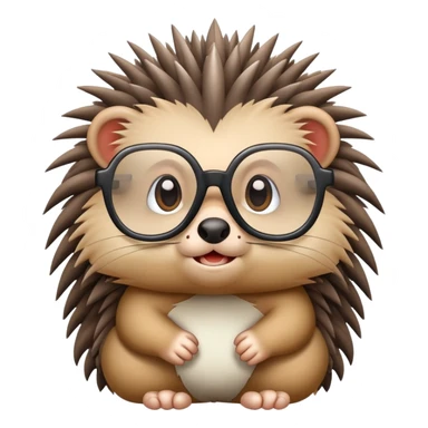 Cute porky pine with glasses sticker