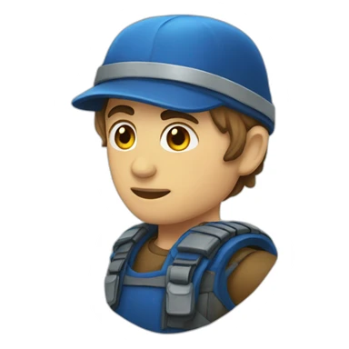 Blauer haken sticker