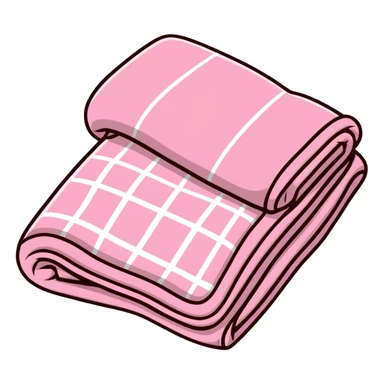 cozy pink checkered blanket sticker