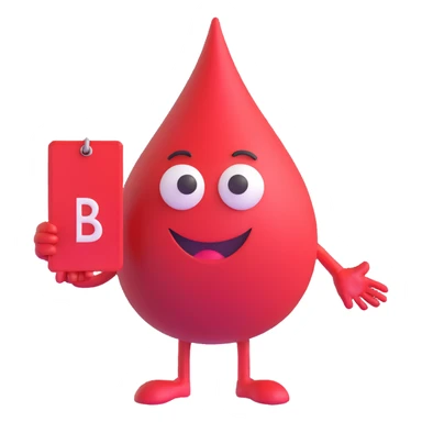 blood drop character holding a BRB sign sticker