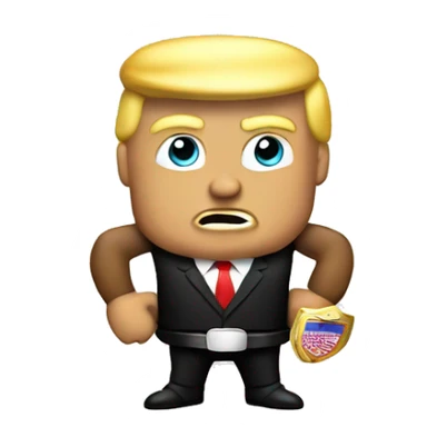 Trump with championship belt sticker