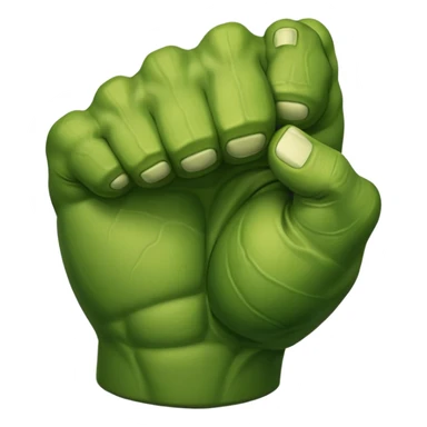 big muscular green cool hulks fist with 5 fingers sticker