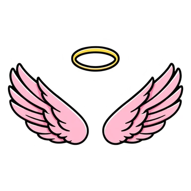 Victoria's Secret angel wings logo with pink stripes sticker