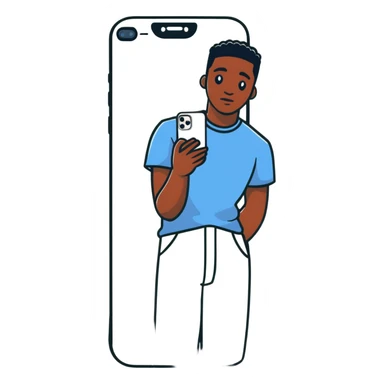 Black guy with iPhone 14 Pro sticker