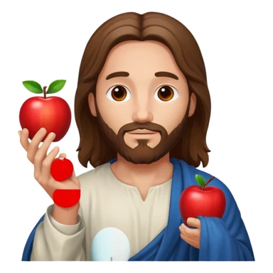 christ god with an apple sticker
