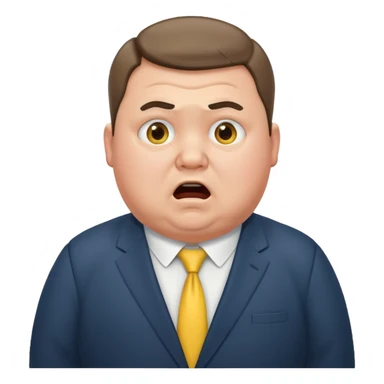 A chubby Ukrainian man in a suit is terrified sticker