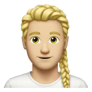 white man with blond hair braids no mustache green eyes sticker