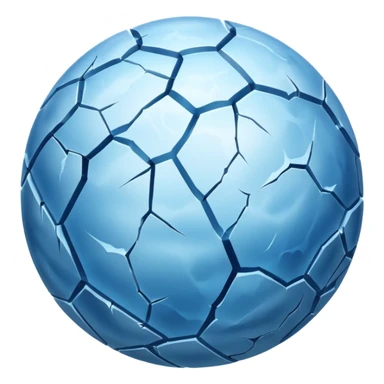 sphere globe planet, surface covered with ice and frozen sticker