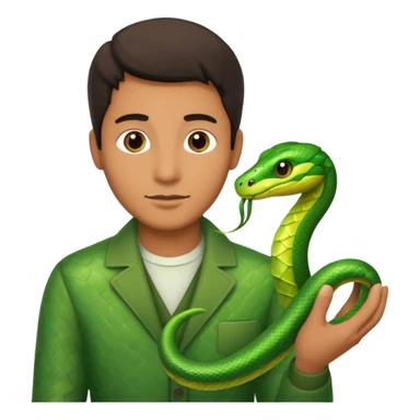 man with snake sticker