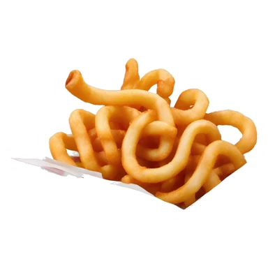Curly fries in pink box sticker