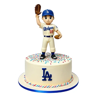 Dodgers baseball player on a birthday cake sticker