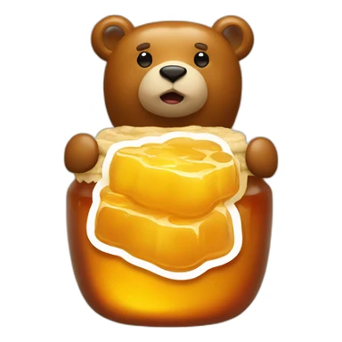 Bear with honey jam sticker