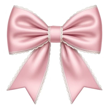 light pink bow with white lace sticker