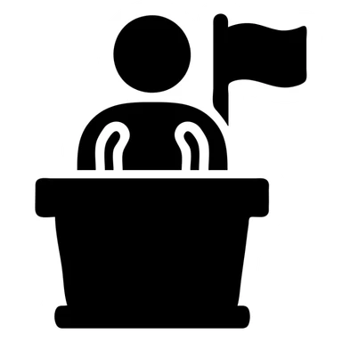 politics icon solid filled sticker