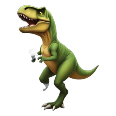 T. rex using a vape sticker
